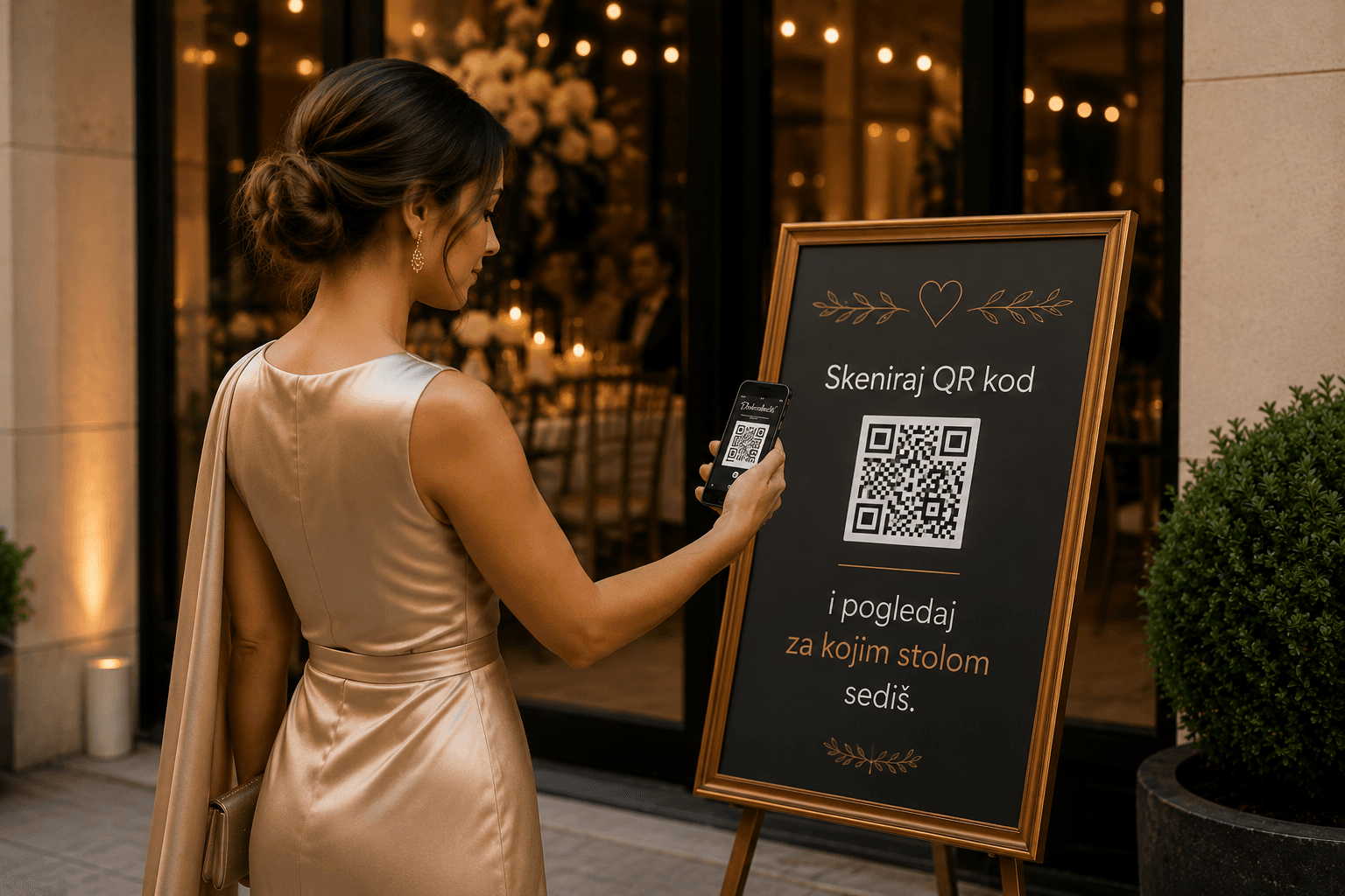 QR check-in — gost skenira i vidi svoje mesto